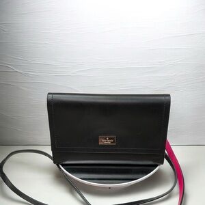 Kate Spade Black Crossbody Bag with Pink Accent EUC